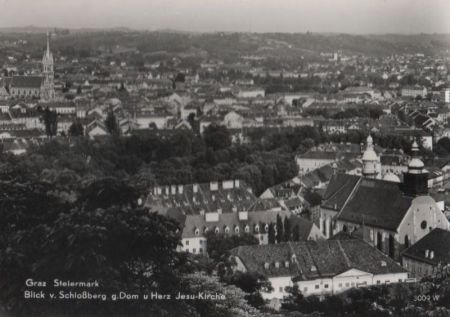 Österreich - Graz - Blick vom Schloßberg - 1966 Österreich - Graz - Blick vom Schloßberg - 1966