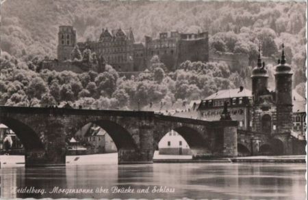 Heidelberg - Morgensonne über Brücke und Schloss - 1962 Heidelberg - Morgensonne über Brücke und Schloss - 1962