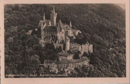 Wernigerode - Schloß - Original-Fliegeraufnahme - ca. 1950 Wernigerode - Schloß - Original-Fliegeraufnahme - ca. 1950