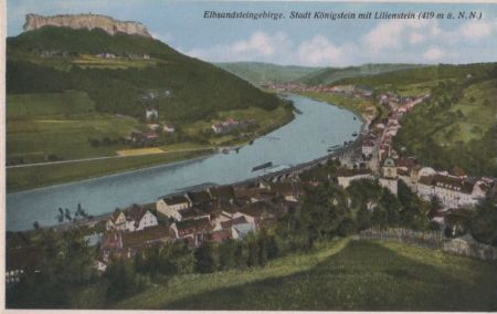 Königstein - mit Lilienstein - ca. 1925 Königstein - mit Lilienstein - ca. 1925
