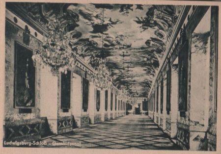 Ludwigsburg - Gemäldesaal im Schloß - ca. 1950 Ludwigsburg - Gemäldesaal im Schloß - ca. 1950