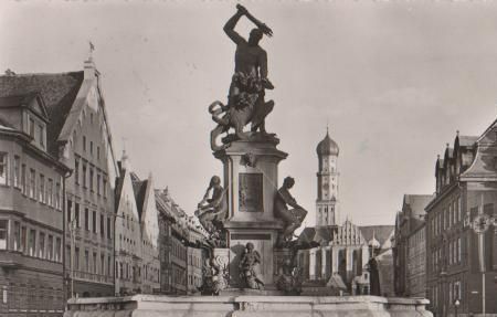 Augsburg - Herkules-Brunnen - 1954