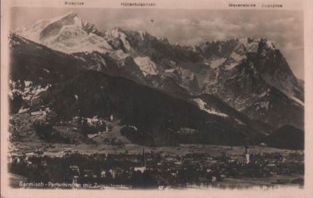 Garmisch-Partenkirchen - mit Zugspitzmassiv - 1944 Garmisch-Partenkirchen - mit Zugspitzmassiv - 1944