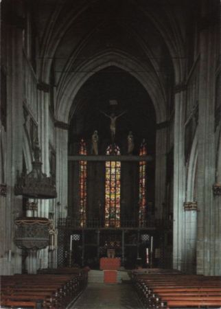 Schweiz - Fribourg - Interieur de la cathedrale - 1985 Schweiz - Fribourg - Interieur de la cathedrale - 1985