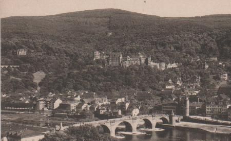 Heidelberg vom Philosophenweg gesehen - ca. 1935 Heidelberg vom Philosophenweg gesehen - ca. 1935