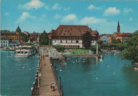 Konstanz - Hafen mit Konzilsgebäude - ca. 1975 Konstanz - Hafen mit Konzilsgebäude - ca. 1975