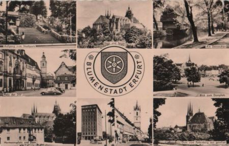 Erfurt - u.a. Hermannsplatz und Dom - ca. 1960 Erfurt - u.a. Hermannsplatz und Dom - ca. 1960
