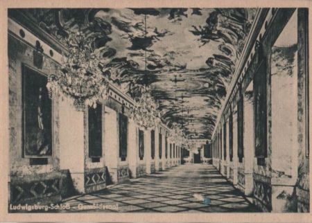 Ludwigsburg - Schloß, Gemäldesaal - ca. 1950 Ludwigsburg - Schloß, Gemäldesaal - ca. 1950