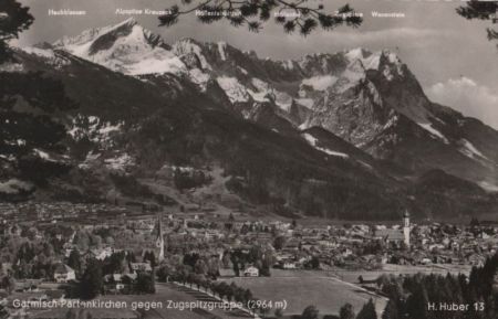 Garmisch-Partenkirchen - gegen Zugspitzgruppe - ca. 1960 Garmisch-Partenkirchen - gegen Zugspitzgruppe - ca. 1960