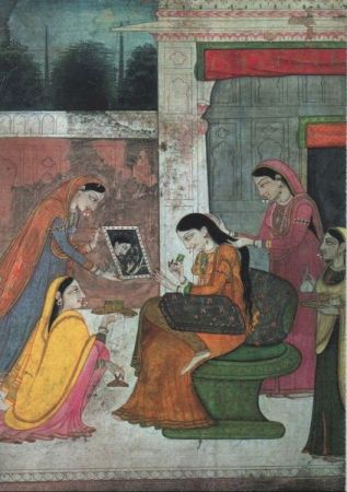 Vornehme Dame Indische Miniaturen Vornehme Dame Indische Miniaturen