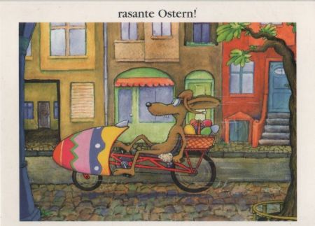 Rasante Ostern Fahrrad mit Ei Rasante Ostern Fahrrad mit Ei