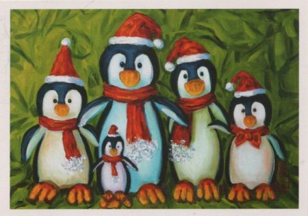 Pinguinparade mundgemalt Pinguinparade mundgemalt