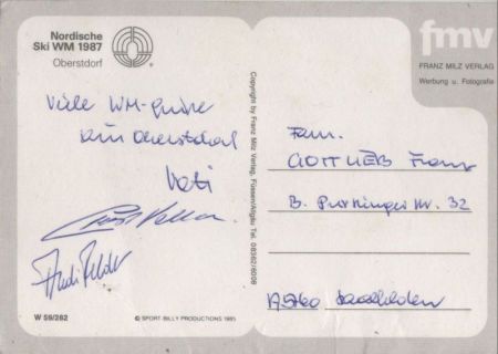 Oberstdorf - Nordische Skiweltmeisterschaften 1987 Oberstdorf - Nordische Skiweltmeisterschaften 1987