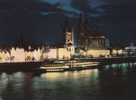 Köln - Rheinufer im Dunkeln Köln - Rheinufer im Dunkeln
