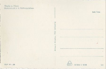 Thale - Rosstrappfelsen, Hufeindruck Thale - Rosstrappfelsen, Hufeindruck