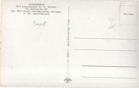 Braunshausen (OT v. Nonnweiler) - Gommsmühle Braunshausen (OT v. Nonnweiler) - Gommsmühle