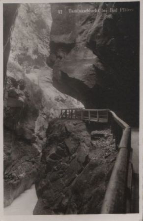Schweiz - Taminaschlucht - bei Bad Pfäfers - ca. 1950 Schweiz - Taminaschlucht - bei Bad Pfäfers - ca. 1950