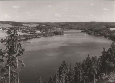 Saalburg-Ebersdorf - Blick vom Sühnekreuz - 1980 Saalburg-Ebersdorf - Blick vom Sühnekreuz - 1980