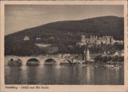 Heidelberg - Schloß und Alte Brücke - 1955 Heidelberg - Schloß und Alte Brücke - 1955
