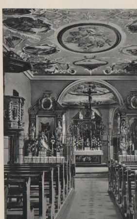 Sankt Ottilien - Inneres der Wallfahrtskapelle - ca. 1950 Sankt Ottilien - Inneres der Wallfahrtskapelle - ca. 1950