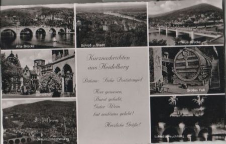 Heidelberg - u.a. Blick vom Philosophenweg - 1954 Heidelberg - u.a. Blick vom Philosophenweg - 1954