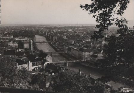 Österreich - Graz - 3 Brücken - ca. 1960 Österreich - Graz - 3 Brücken - ca. 1960