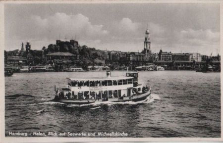 Hamburg - Hafen, Blick auf Seewarte - ca. 1955 Hamburg - Hafen, Blick auf Seewarte - ca. 1955