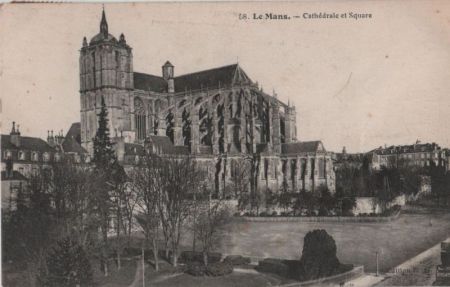 Frankreich - Le Mans - Cathedrale et Square - 1922 Frankreich - Le Mans - Cathedrale et Square - 1922