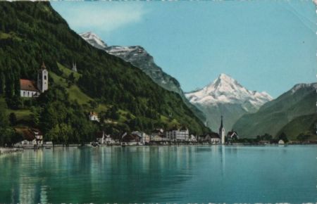Schweiz - Flüelen - mit Bristenstock - ca. 1965 Schweiz - Flüelen - mit Bristenstock - ca. 1965
