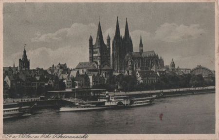 Köln - Rheinansicht mit St. Martin und Dom - ca. 1950 Köln - Rheinansicht mit St. Martin und Dom - ca. 1950
