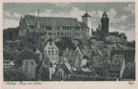 Nürnberg - Burg von Süden - ca. 1940 Nürnberg - Burg von Süden - ca. 1940