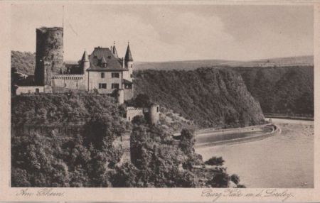 Burg Katz, St. Goarshausen - mit Loreley - ca. 1955 Burg Katz, St. Goarshausen - mit Loreley - ca. 1955