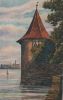 Lindau - Pulverturm und Blick nach Bad Schachen - ca. 1950